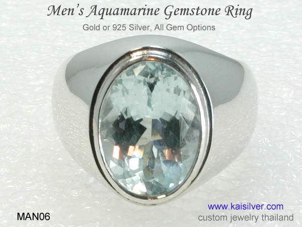 big aquamarine ring men's 