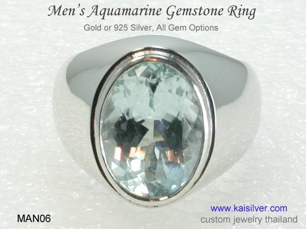 large gemstone ring for men