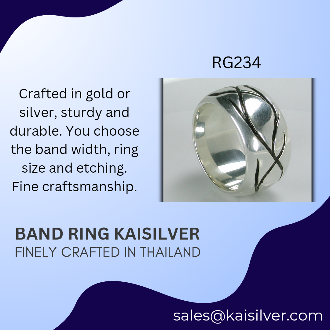 band ring silver or gold custom kaisilver thailand