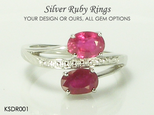 ruby and sapphire silver rings