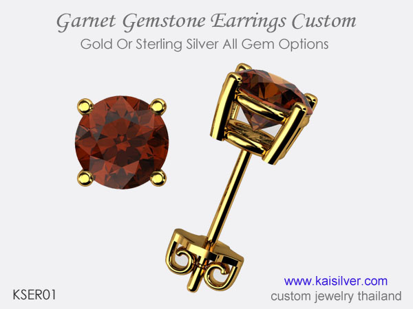 gold earrings garnet