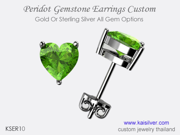 gemstone stud earrings custom