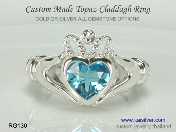 topaz claddagh ring