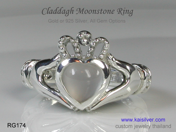 claddagh gemstone ring 