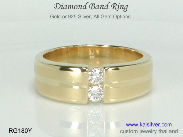 diamond band gold or 925 silver