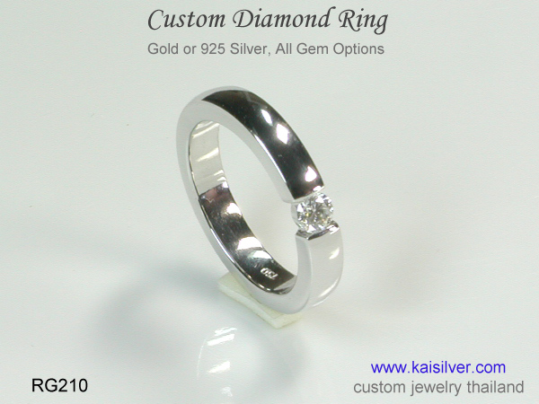 diamond ring band gold or 925 silver
