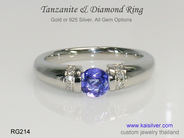 14k engagement ring with tanzanite
