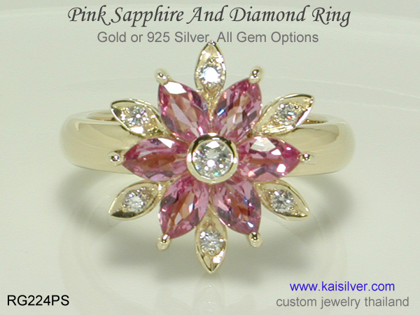 pink sapphire diamond ring