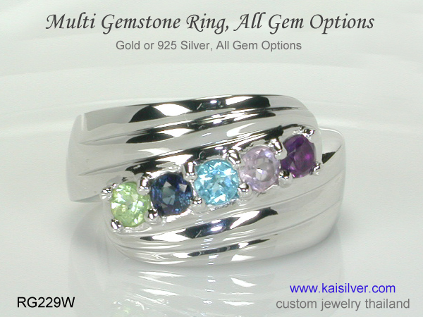 multi gemstone sapphire ring 