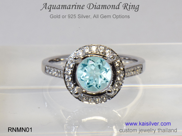 round gemstone diamond ring